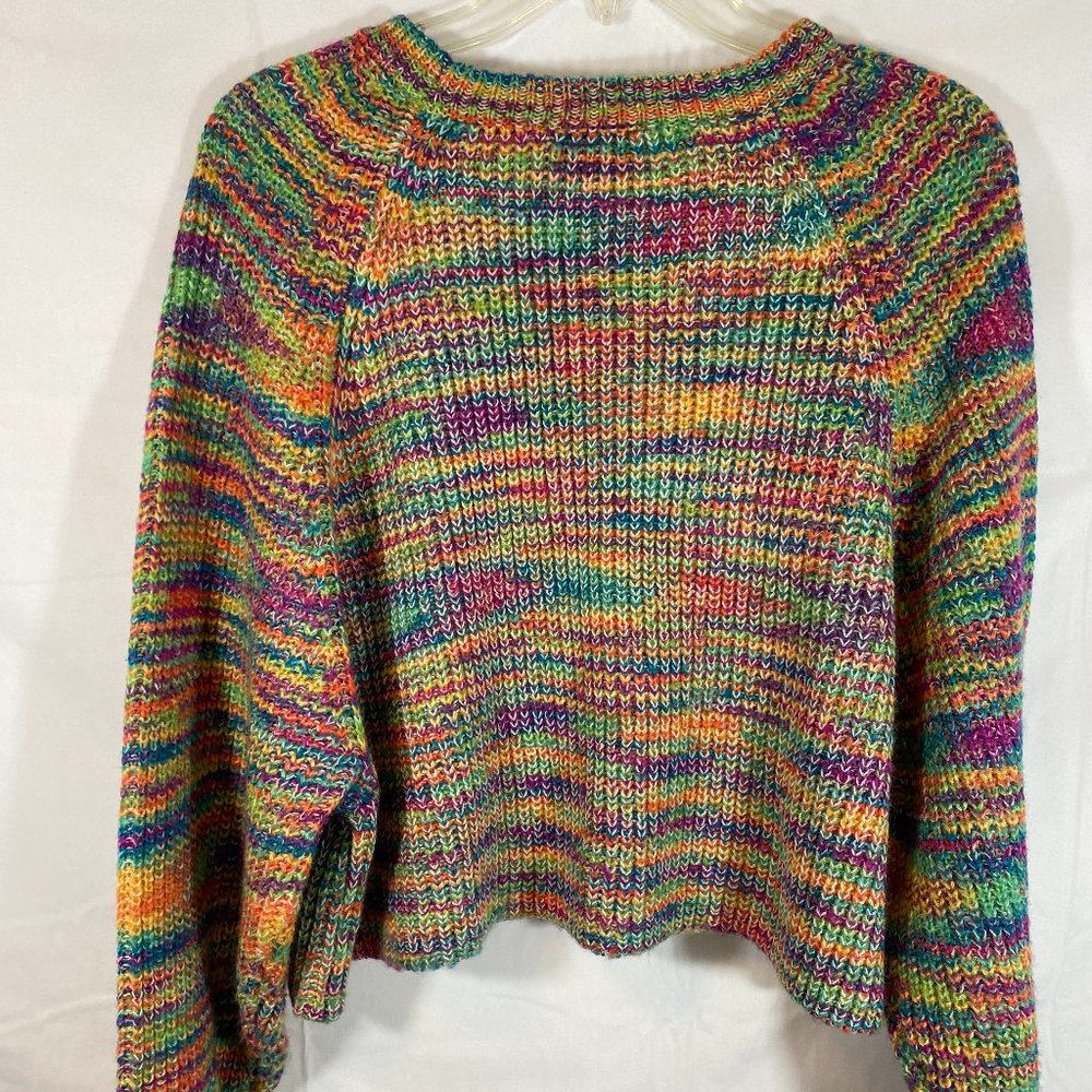 IN San Francisco Multicolor Pastel Cropped Long Sleeve Sweater NWOT Size Medium - Picture 8 of 15
